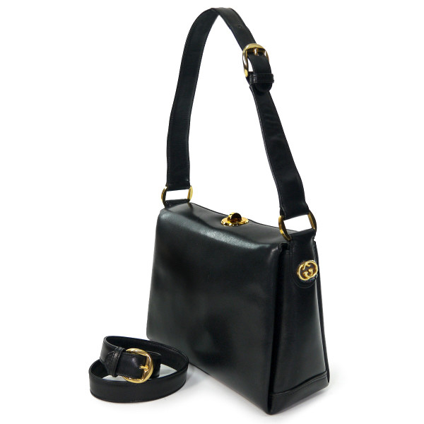 オールドグッチ　Gucci　黒　ハンドバッグ